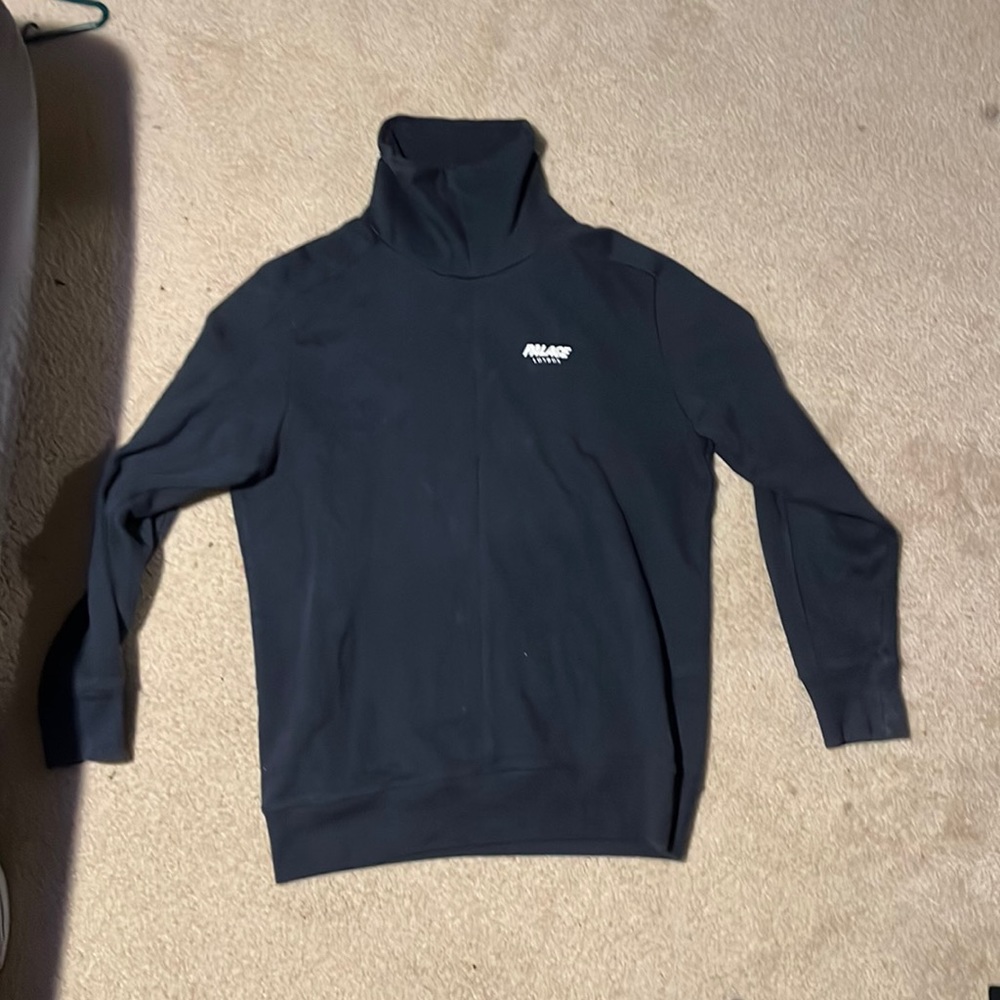 PALACE roll neck sweater | Navy blue and White